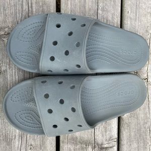 Crocs unisex grey slide sandals mens 10/womens 12 near new